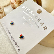 Load image into Gallery viewer, Lil&#39; Lovin Tiny Rainbow Heart Stud - Sterling Silver

