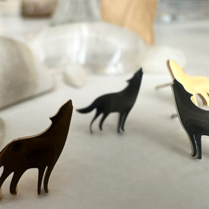 Lobo Howling Wolf Stud Earrings