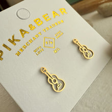 Load image into Gallery viewer, Woody Guitar Stud Earring - Gold
