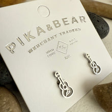 Load image into Gallery viewer, Woody Guitar Stud Earring - Silver
