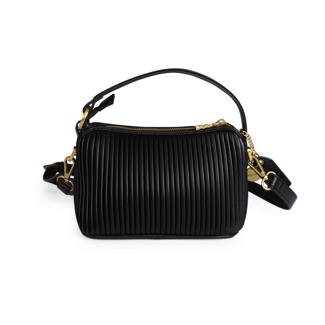 Ella Crossbody Bag - Black Pleated