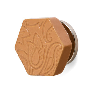 Embossed Ceramic Knob - Rust