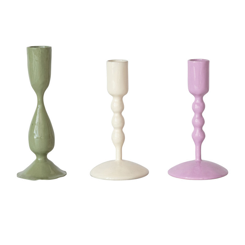 Enamel Taper Candle Holder