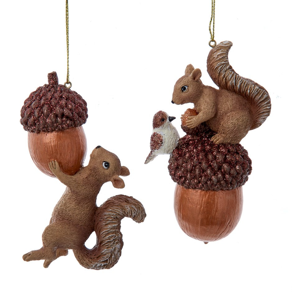 Enchanted Forest Squirrel Ornament - 2 Assorted