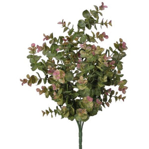 Eucalyptus Bush, Green/Pink - 15.5"