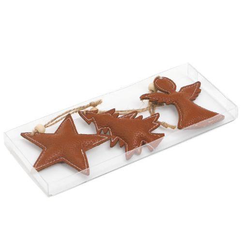 Faux Leather Ornaments - Set of 4