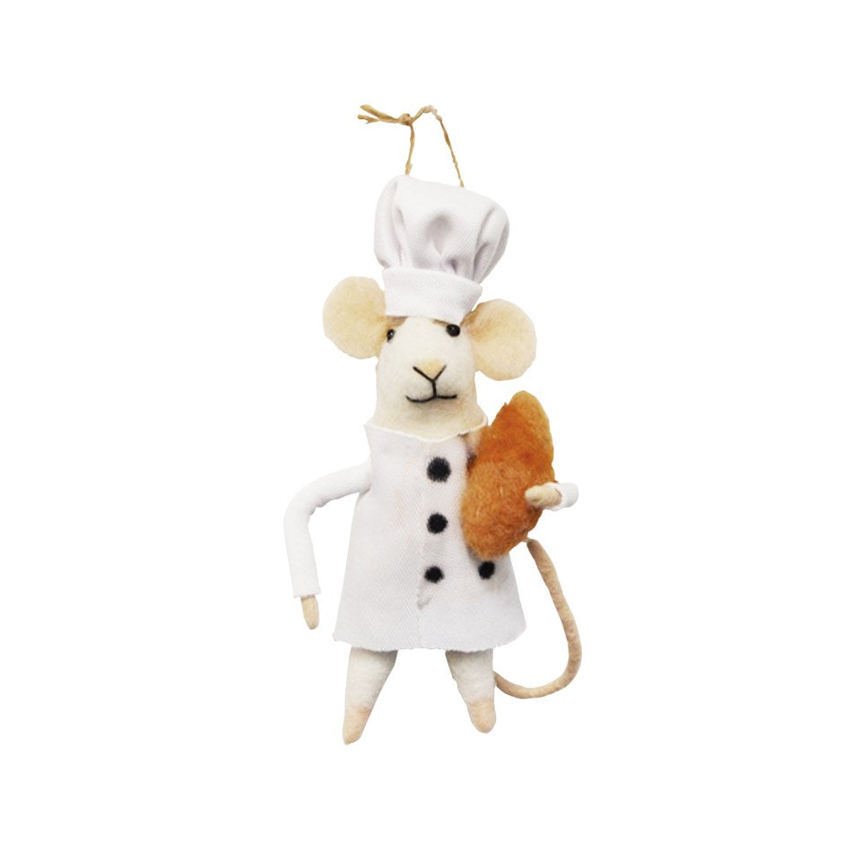 Felt Mouse Ornament - Baker