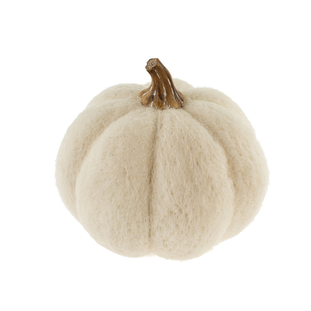 Felt Pumpkin Large - White