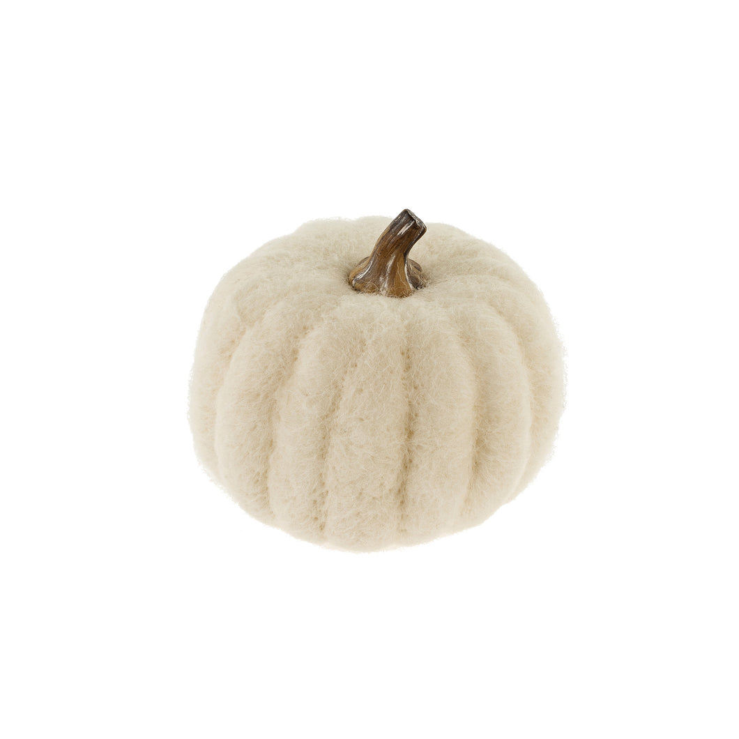 Felt Pumpkin Medium - White