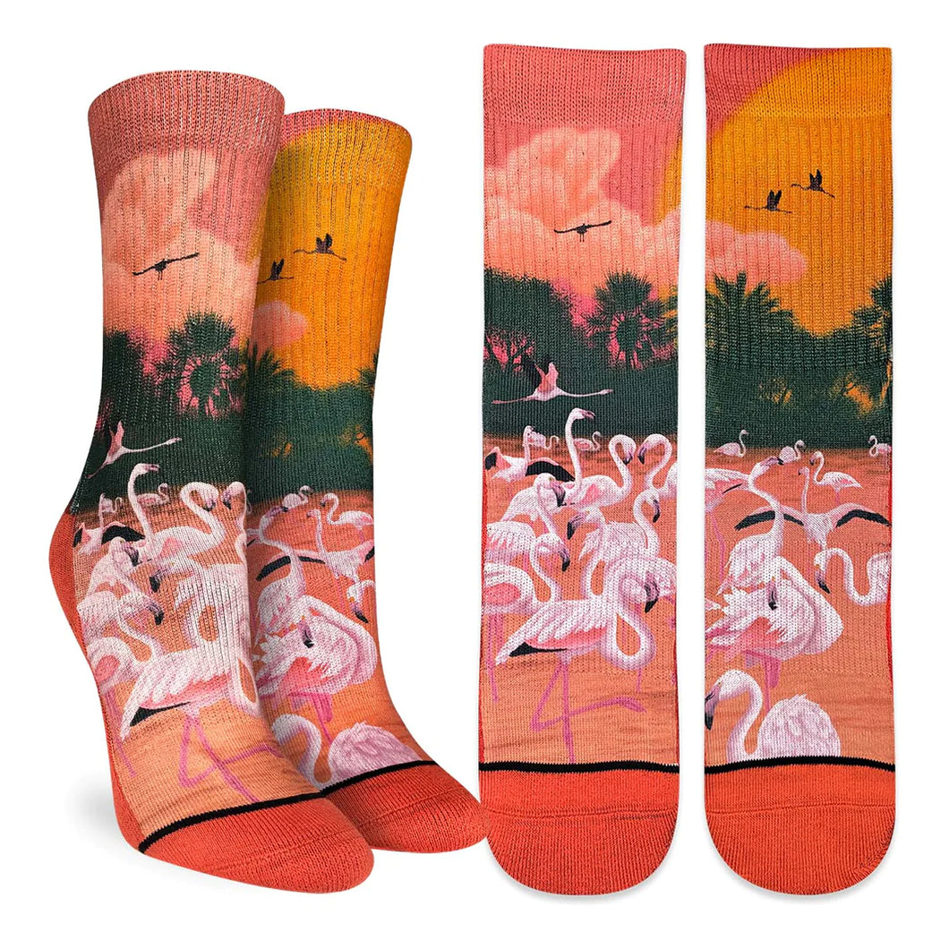 Flamingos In The Sunset Socks