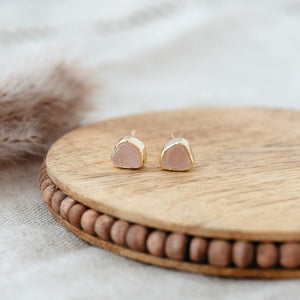 Fleck Studs - Rose Quartz