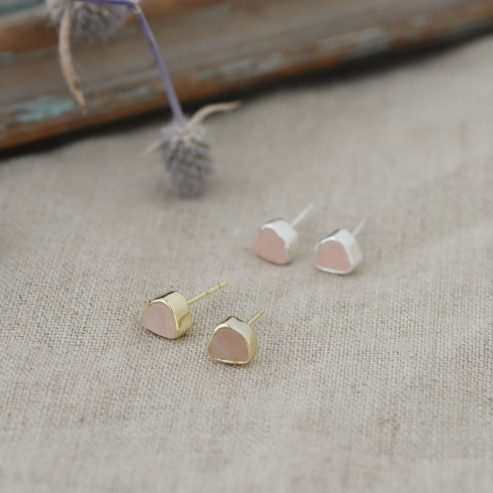 Fleck Studs - Rose Quartz