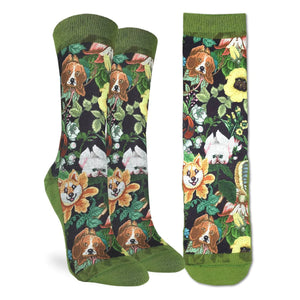 Floral Dogs Socks