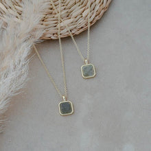 Load image into Gallery viewer, Florence Square Necklace - Gold/Labradorite
