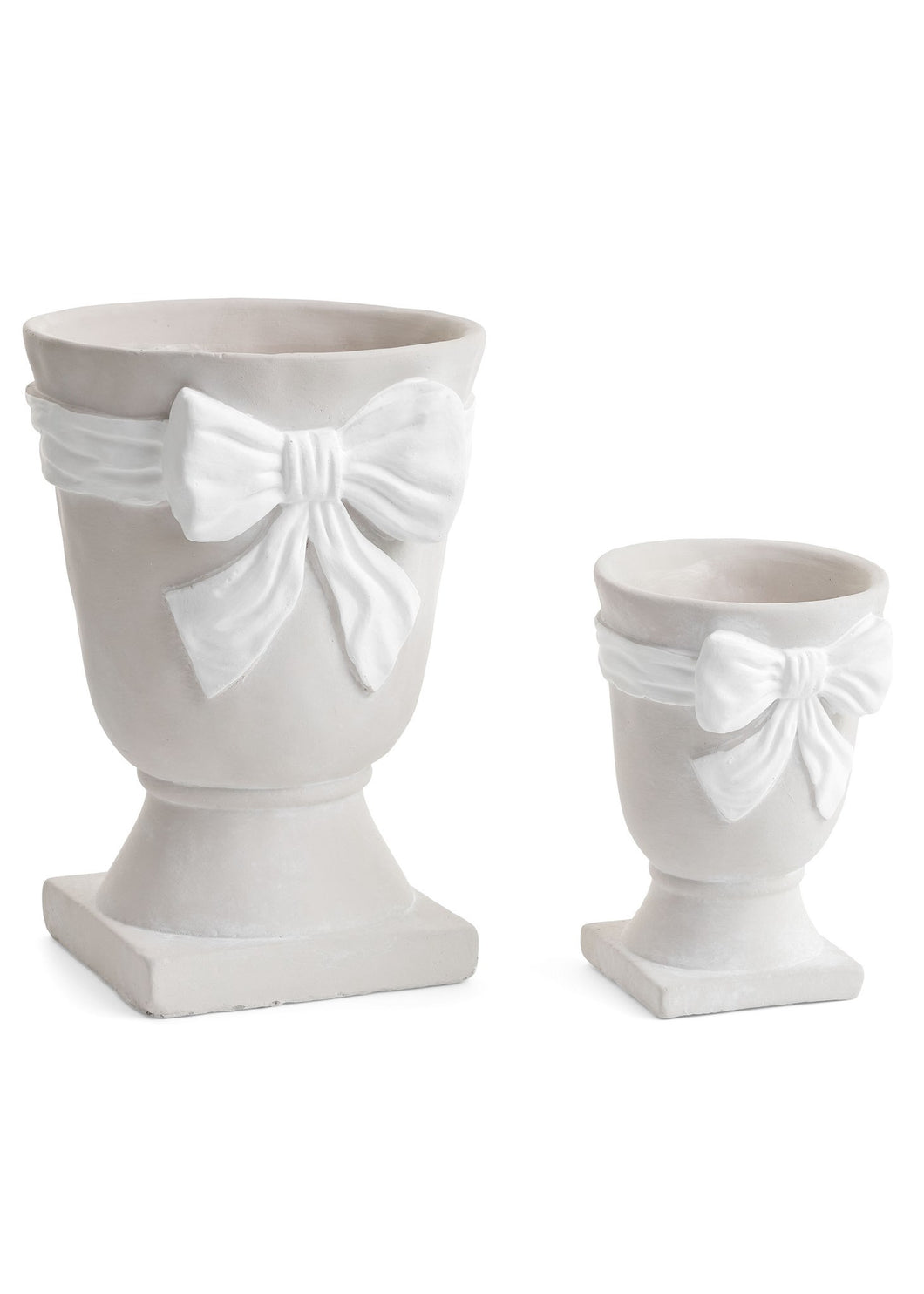 Footed Cement Bow Planter - Small
