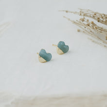 Load image into Gallery viewer, Full Heart Studs - Amazonite
