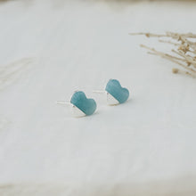 Load image into Gallery viewer, Full Heart Studs - Amazonite
