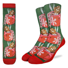 Load image into Gallery viewer, Gingerbread Man Soaking in Hot Chocolate Socks
