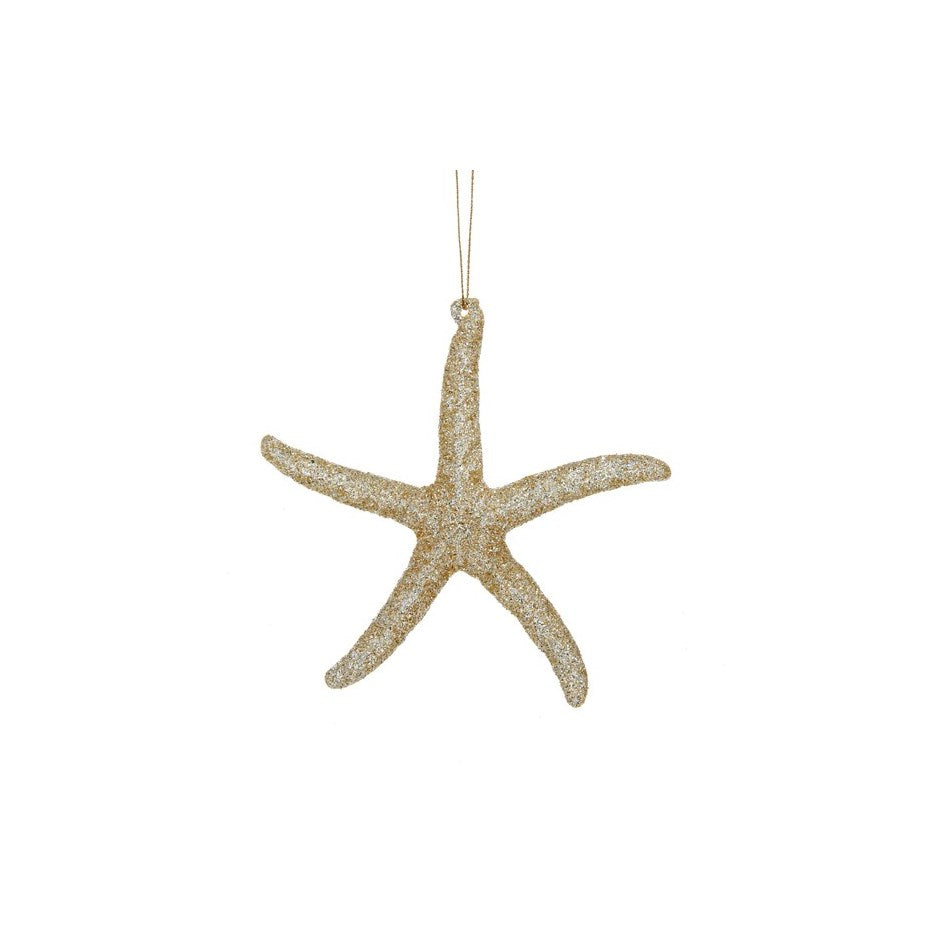 Gold Glitter Starfish Ornament