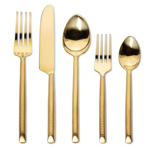 Gold Hammered Flatware