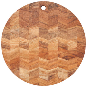 Chevron Acacia Wood Serving Board - 16 inch