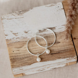 Halia Hoops - White Pearl