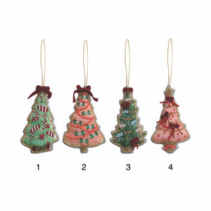 Handmade Velvet Beaded Christmas Tree - 4.5"