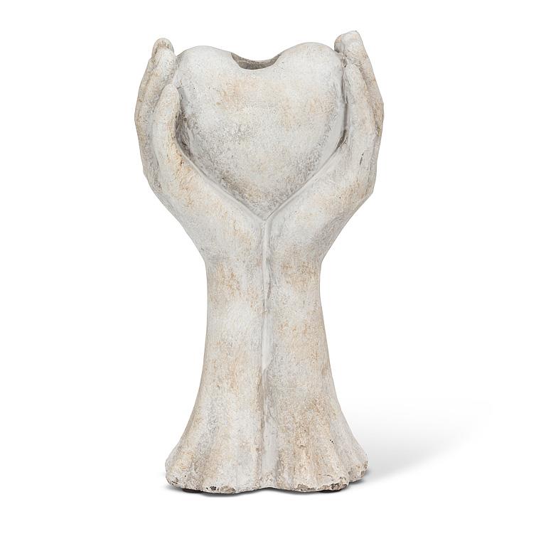 Hands Holding Heart Taper Holder