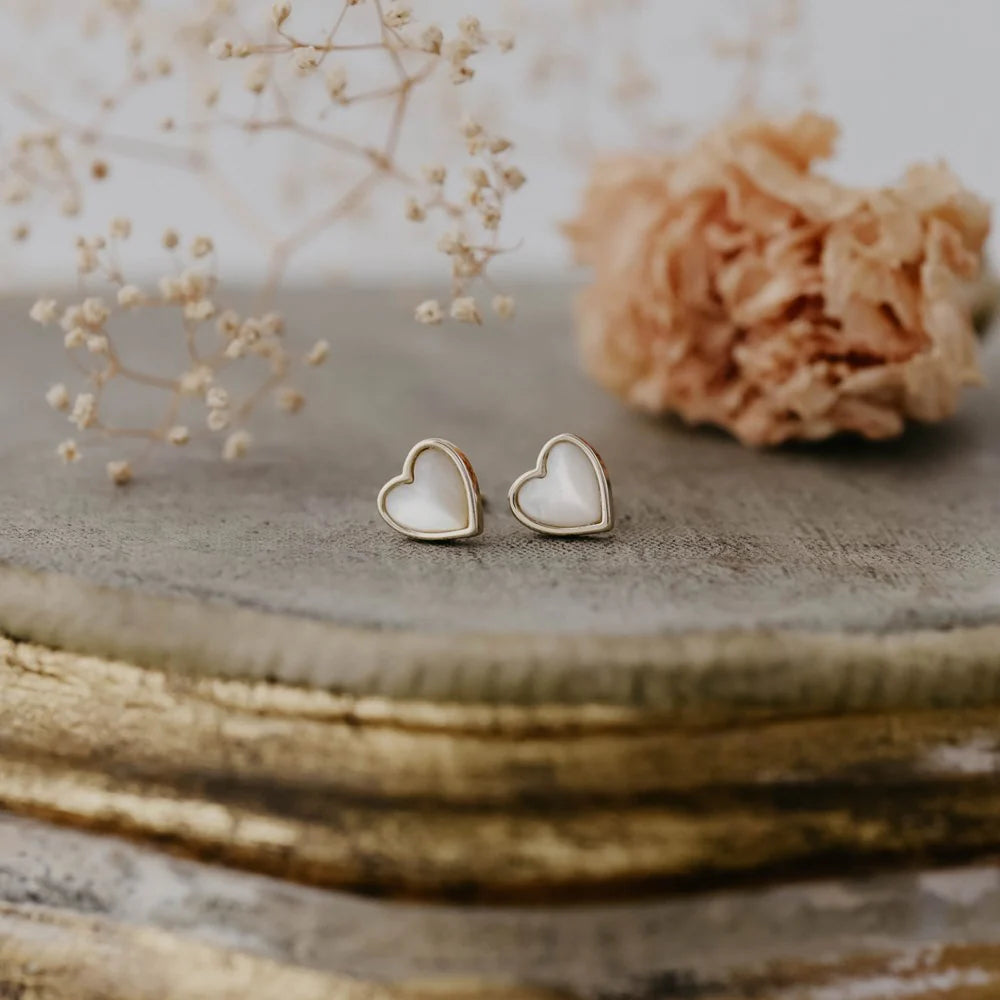 Heart Of Stone Studs - Mother Of Pearl