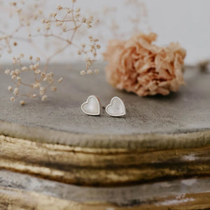 Heart Of Stone Studs - Mother Of Pearl