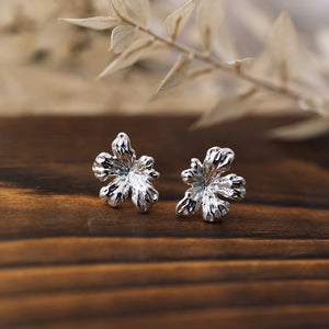 Hibiscus Studs - Silver