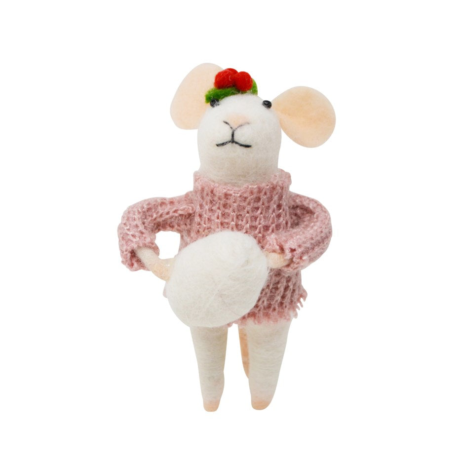 Holiday Mouse - Pink Sweater