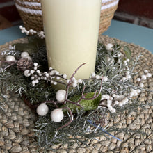 Load image into Gallery viewer, White Berry Holiday Table Wreath - 12&quot;
