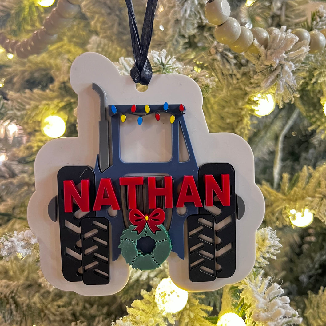 Personalized Tractor Ornament