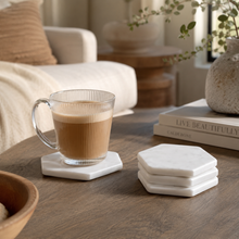 Load image into Gallery viewer, Hexagon Marble Coaster - Set of 4
