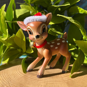 Deer with Santa Hat Ornament - 3 Assorted