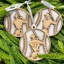 Load image into Gallery viewer, Personalized Christmas Ornament - Baseball
