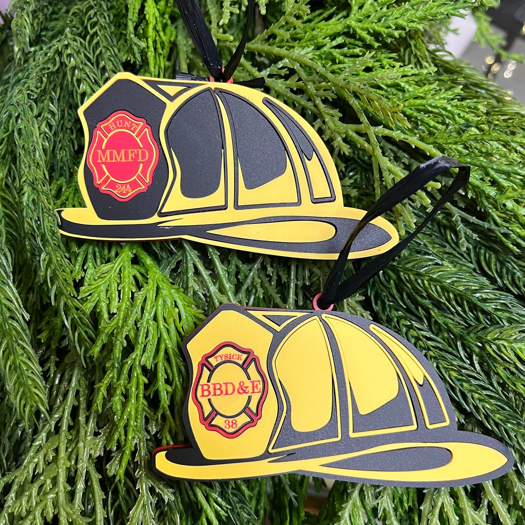 Personalized Firefighter Hat Ornament