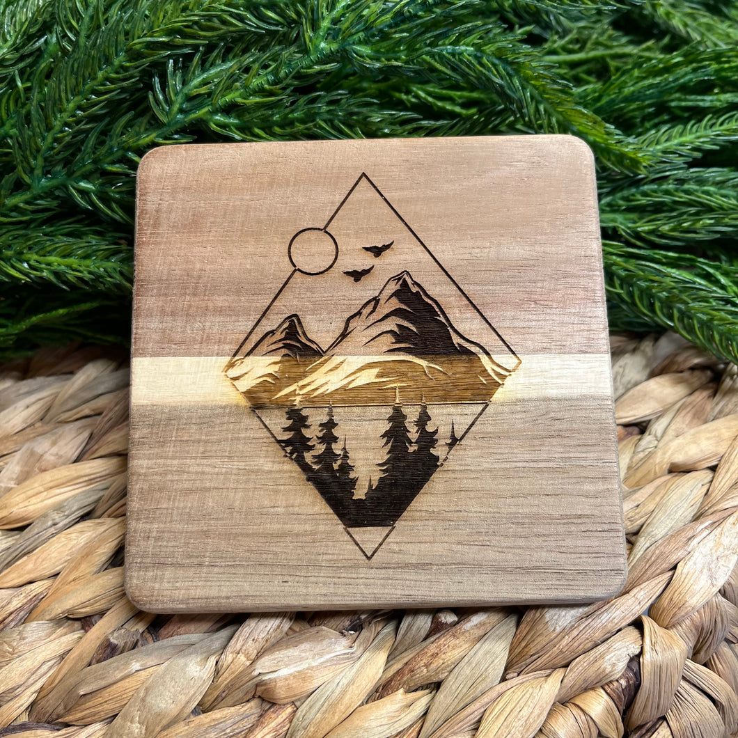 Wood Coaster - Diamond Mountain Scenery