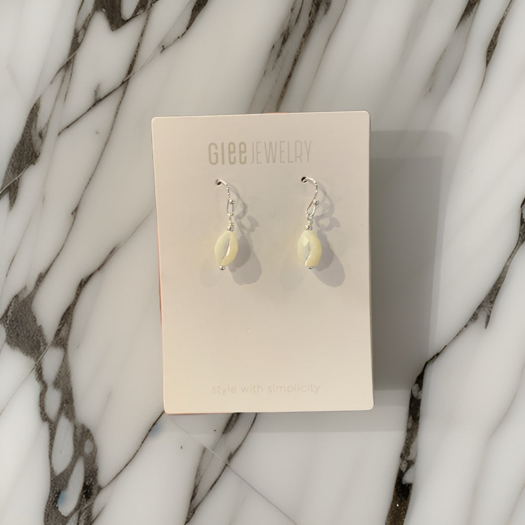 Ornate Earrings, Mother of Pearl - Silver
