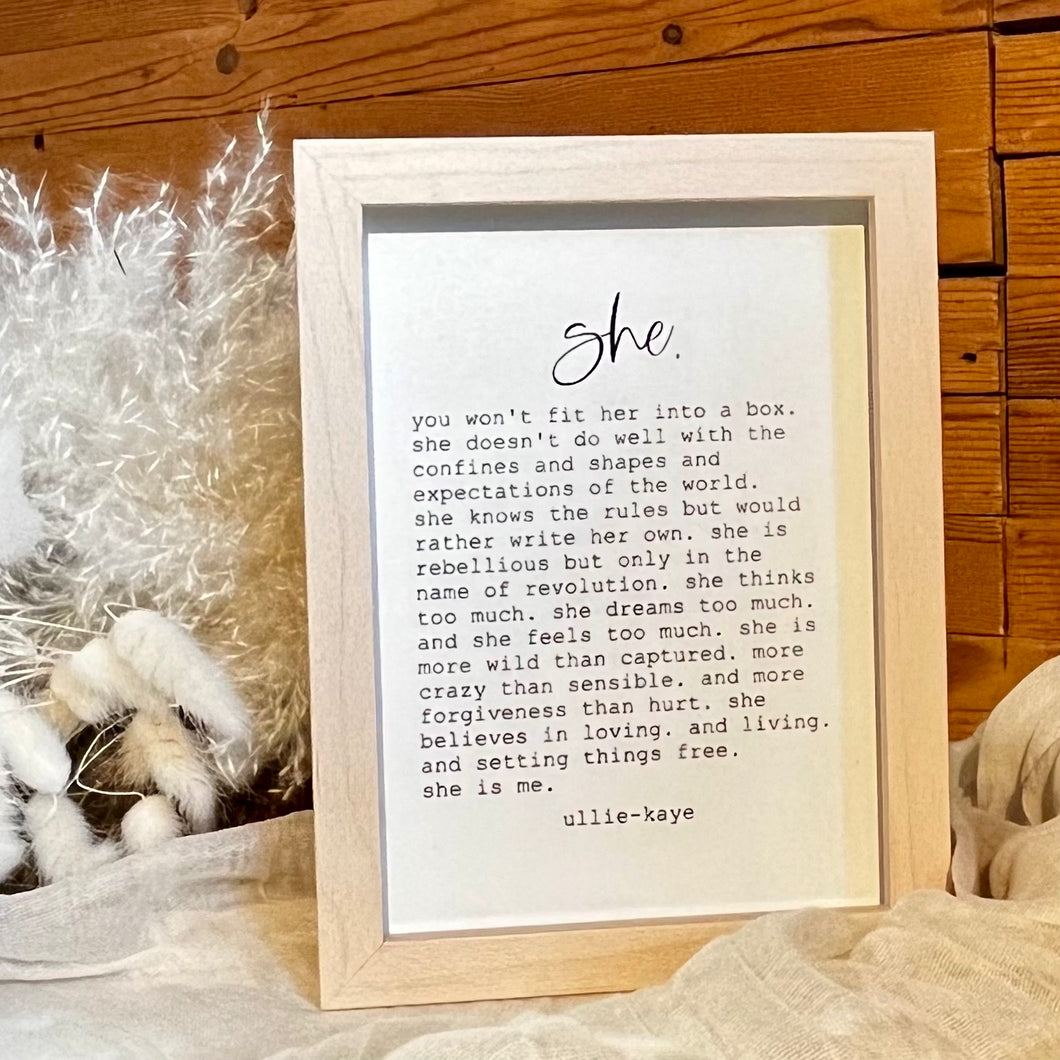 Framed Sign - She