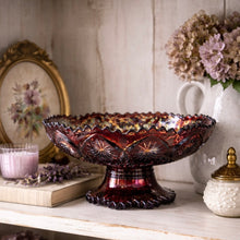 Load image into Gallery viewer, Purple Carnival Glass Pedestal Bowl
