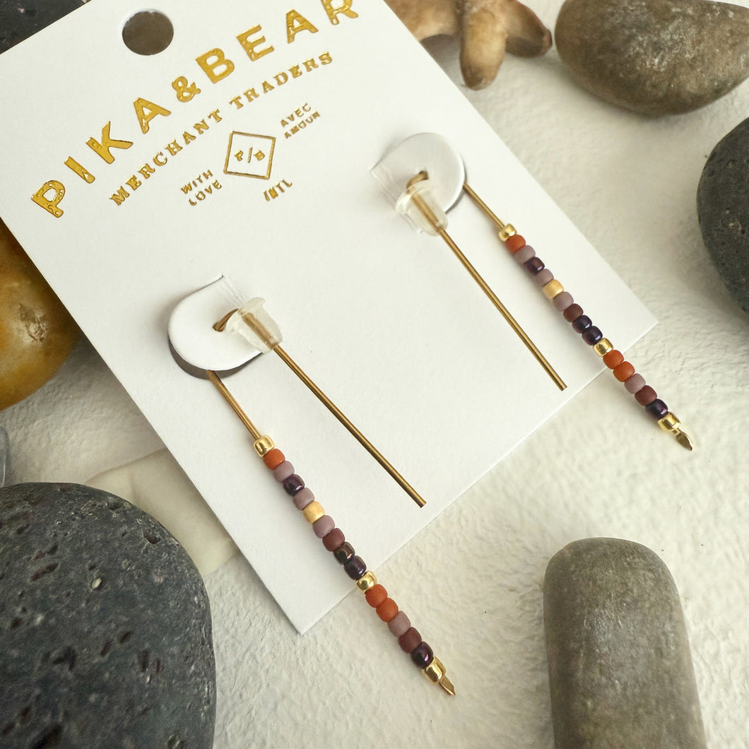Indurata Beaded Bended Wire Earrings - Northern Lake