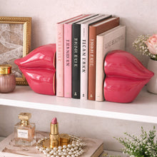 Load image into Gallery viewer, Stoneware Lip Shaped Bookends, Set of 2 - Pink
