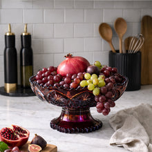 Load image into Gallery viewer, Purple Carnival Glass Pedestal Bowl
