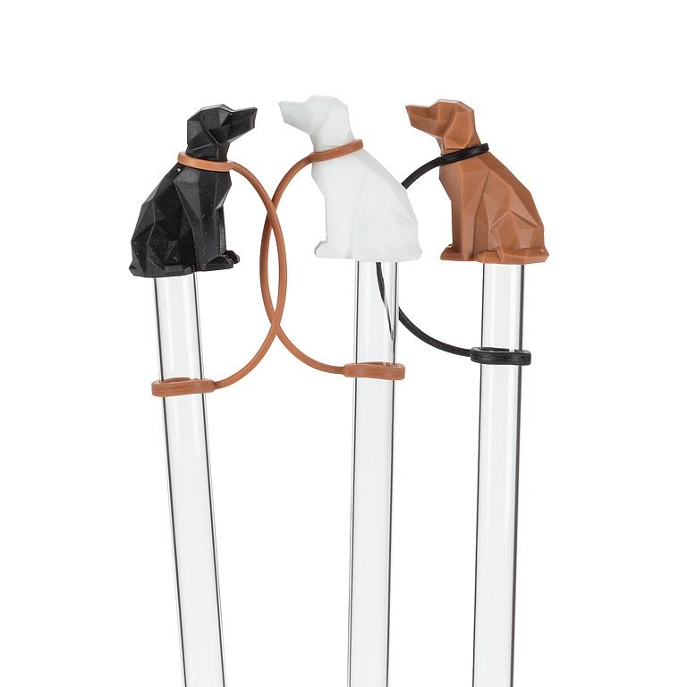Jumbo Straw with Dog Cap