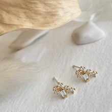 Load image into Gallery viewer, Kalos Rhinestone Baguette and Cluster Stud - Gold
