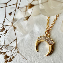 Load image into Gallery viewer, Khonsu Crescent Moon Charm Necklace - Gold
