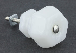 Antique Milk Glass Knob - White