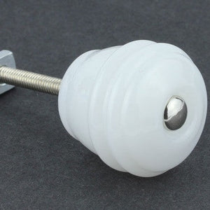 Glass Barrel Knob - Milk White